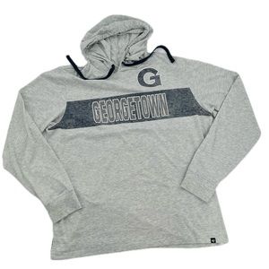 ‘47 Georgetown Hoyas Field Franklin Long Sleeve Hooded Tshirt Gray Mens Size XXL